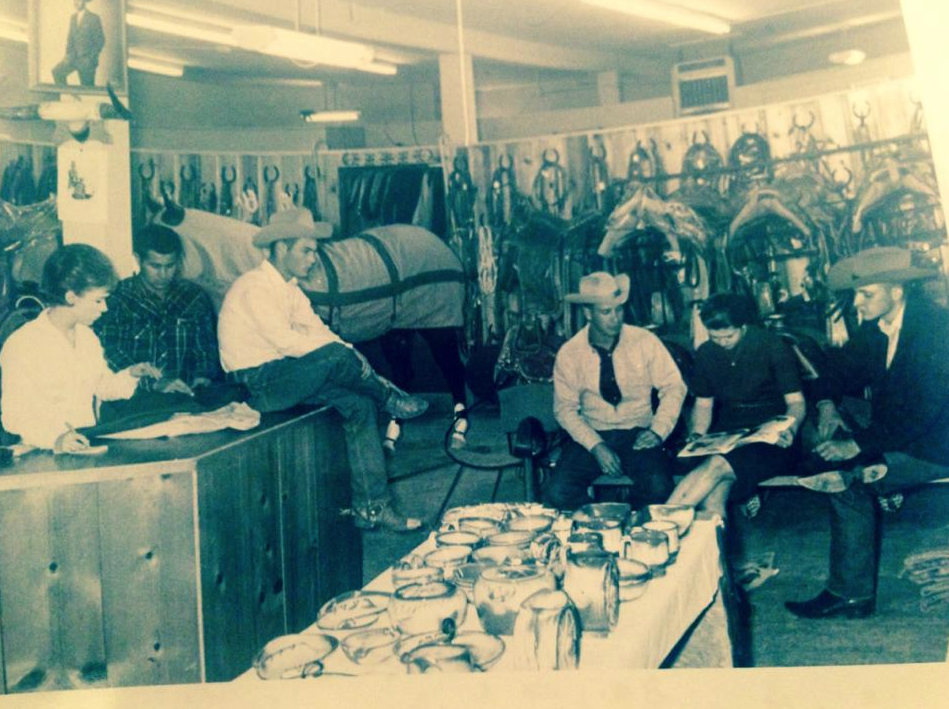 Eddie Courtney, second from left, at The Cowboy Store, in downtown Levelland, in its prime.